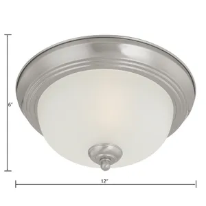 Harmony 12'' Wide 1-Light Flush Mount - Brushed Nickel 2