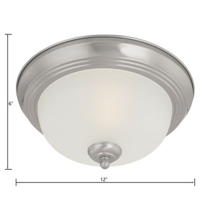 Harmony 12'' Wide 1-Light Flush Mount - Brushed Nickel
