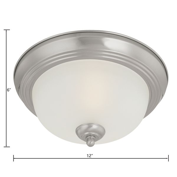 Harmony 12'' Wide 1-Light Flush Mount - Brushed Nickel
