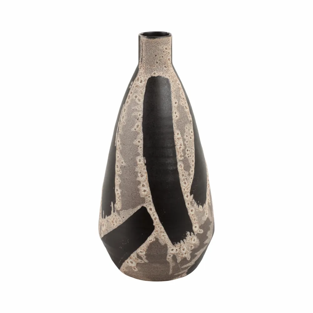 ELM BLACK VASE 16 (IN)
