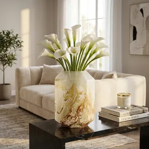 RAESTONE IVORY GLASS VASE 13 (IN) 2