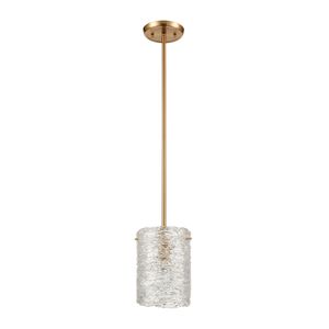 Chiseled Ice 7'' Wide 1-Light Mini Pendant - Satin Brass 2