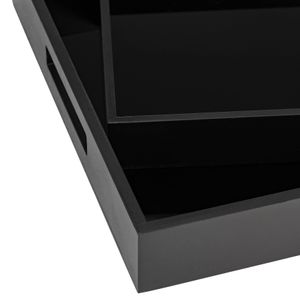 BAYBURN SET OF 2 BLACK WOOD/GLASS 2 (IN) 6