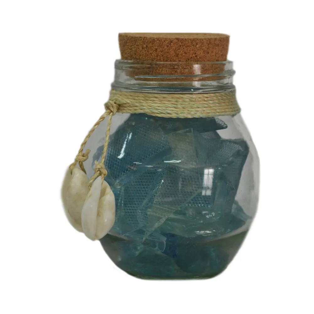 4" JAR OF ASSORTED SEA GLASS