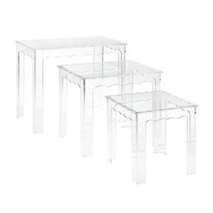 Jacobs Nesting Table - Set of 3 Square Clear 1