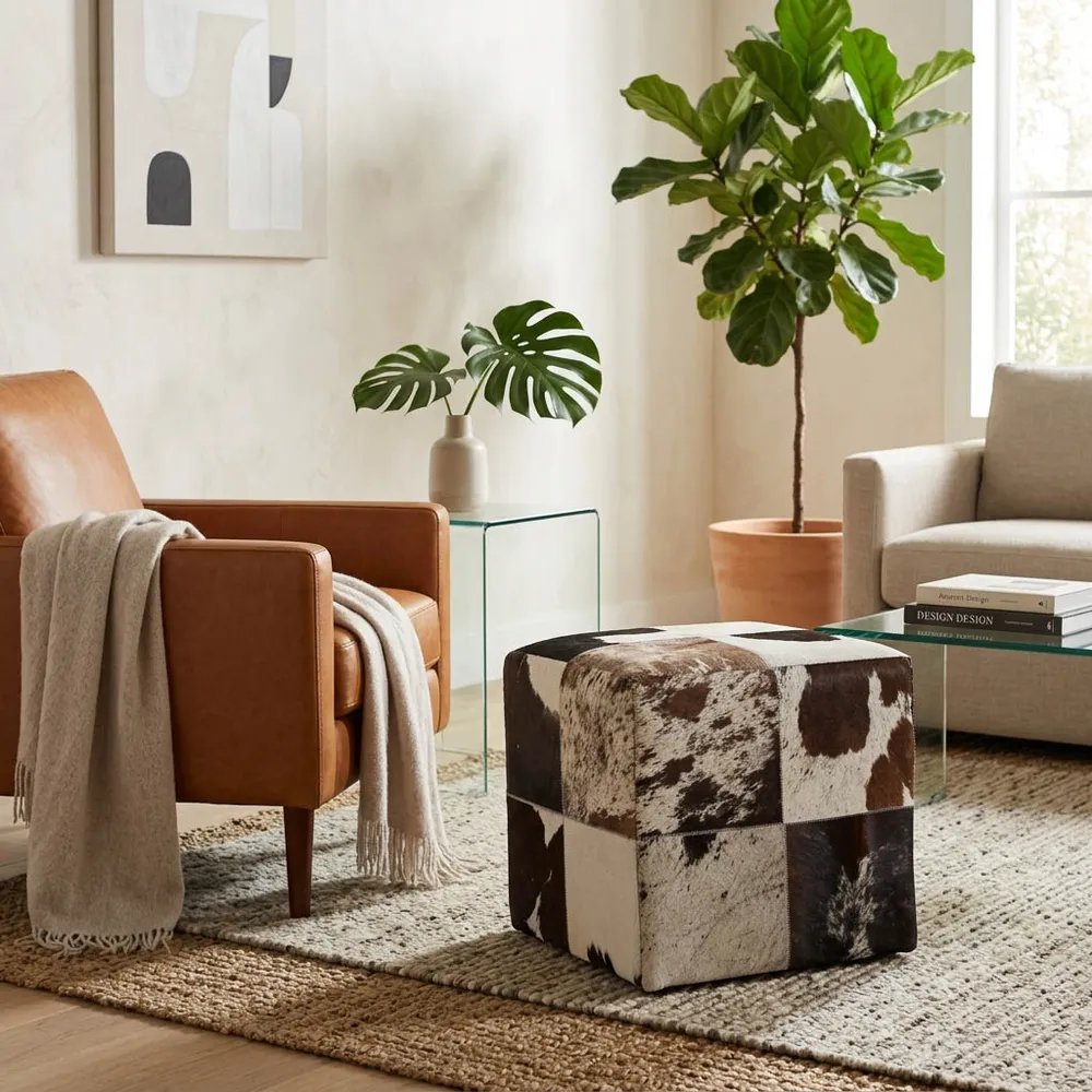 SPARROWSTONE WHITE OTTOMAN 19 (IN)