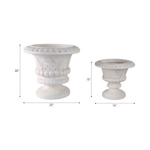 FLEMMINGOAK SET OF 2 IVORY PLANTER 21 (IN) 8