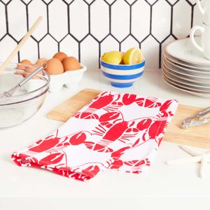 Lobster Waves Cotton Kitchen Towels (Set of 3) 7