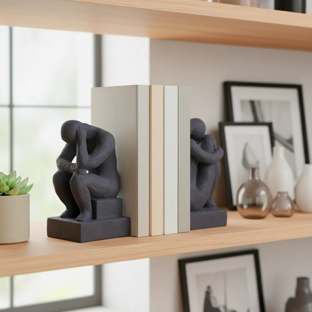 WILSONWORTH SET OF 2 BLACK BOOKENDS 7 (IN)