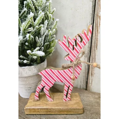 Candy Striped Deer 8.5x5x2.5in
