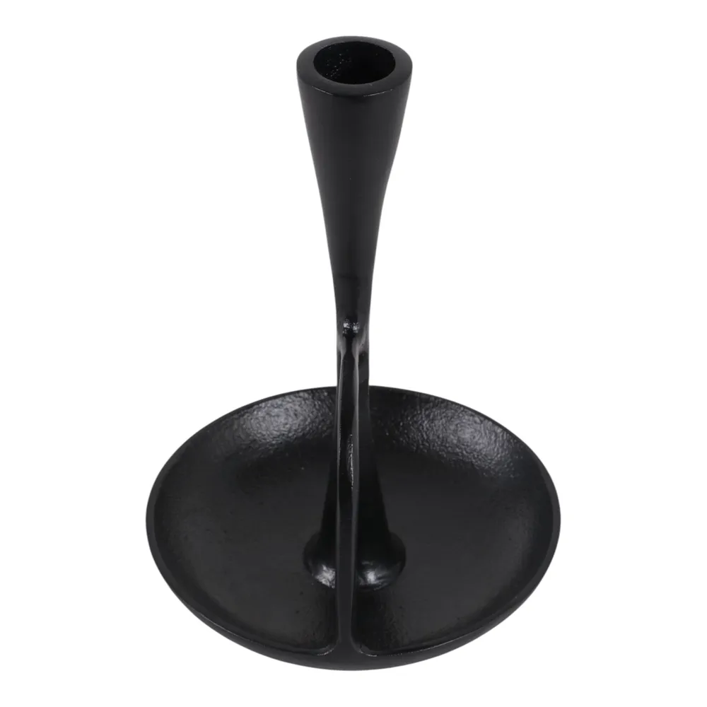DECKERROSE BLACK CANDLE HOLDER 8 (IN)