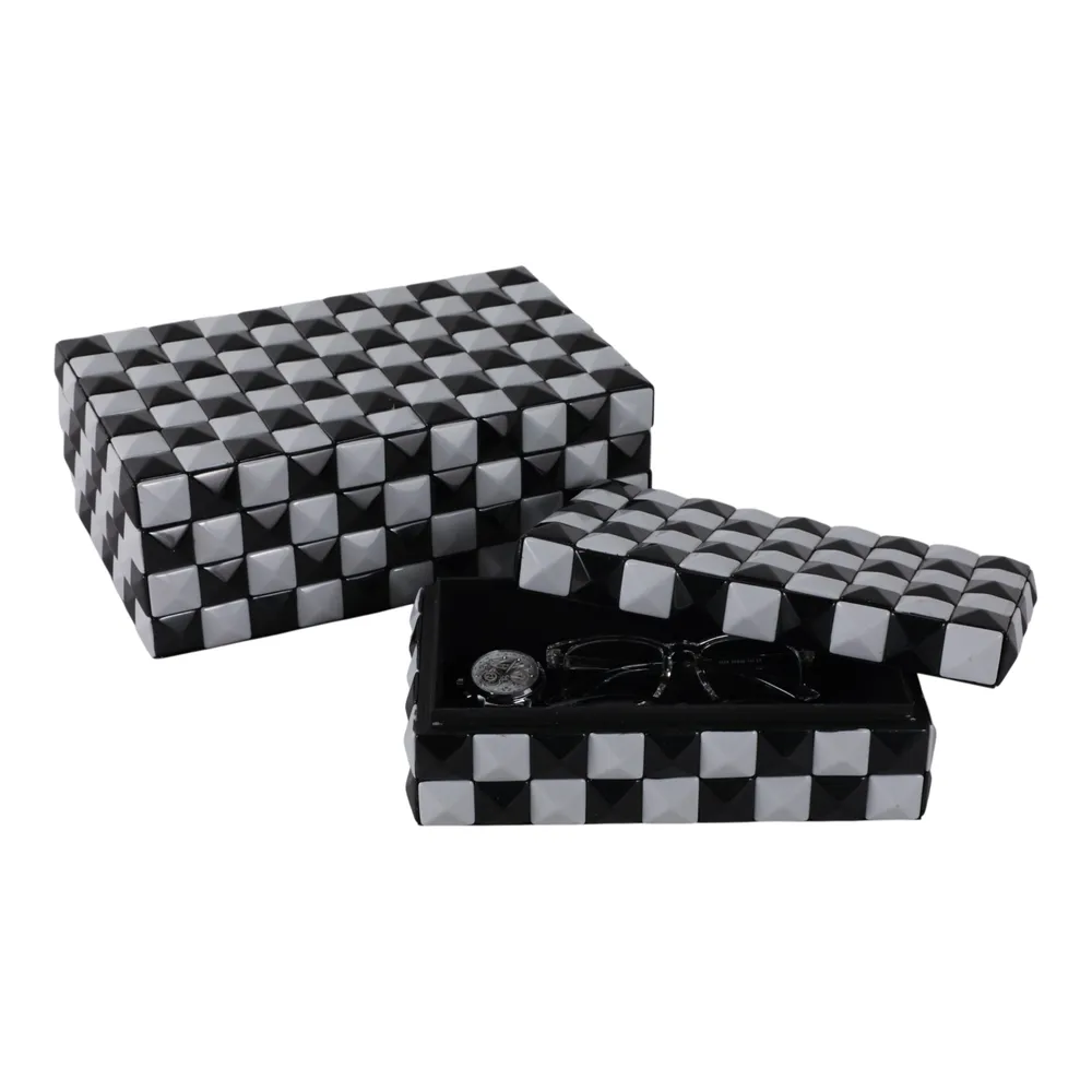 HARRISRIDGE SET OF 2 BLACK BOXES 5 (IN)