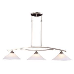 Elysburg 43'' Wide 3-Light Linear Chandelier - Satin Nickel 1