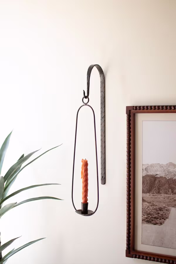 Hanging Oval Wall Taper Candle Holder