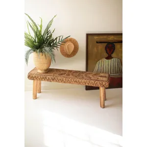 Banana Fiber and Teakwood Bench 1