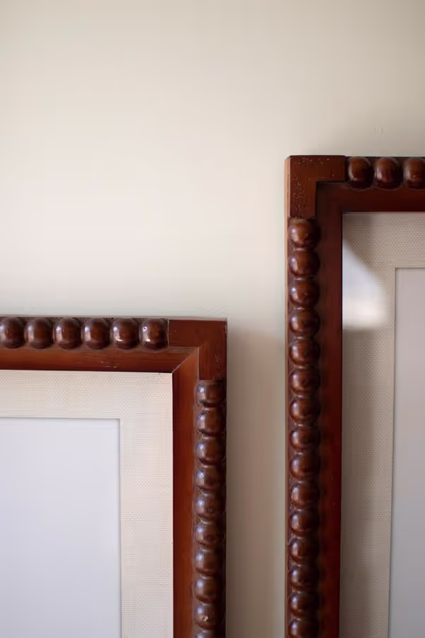 Set of 2 Framed Cowboy & Horse with Desert Scene Photography Prints under Glass