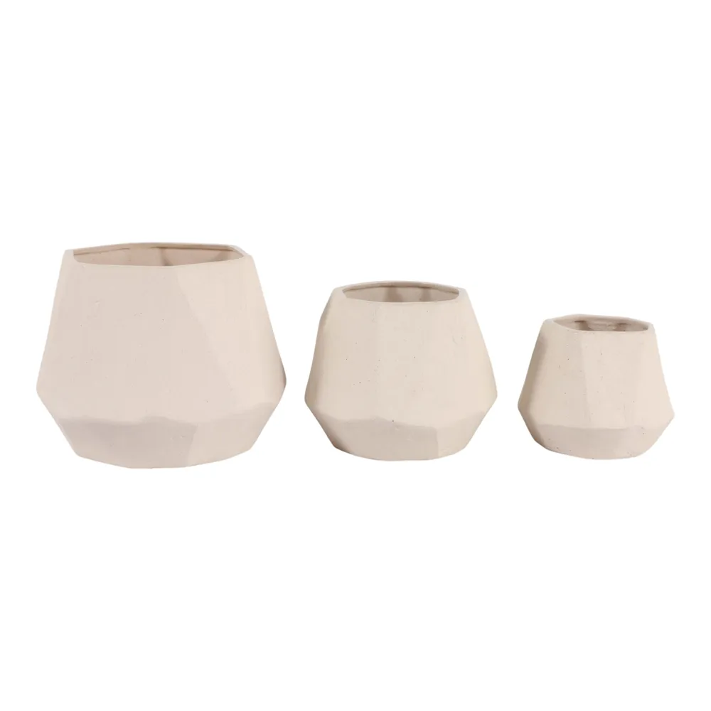 SLATERMILL SET OF 3 WHITE VASES 7 (IN)