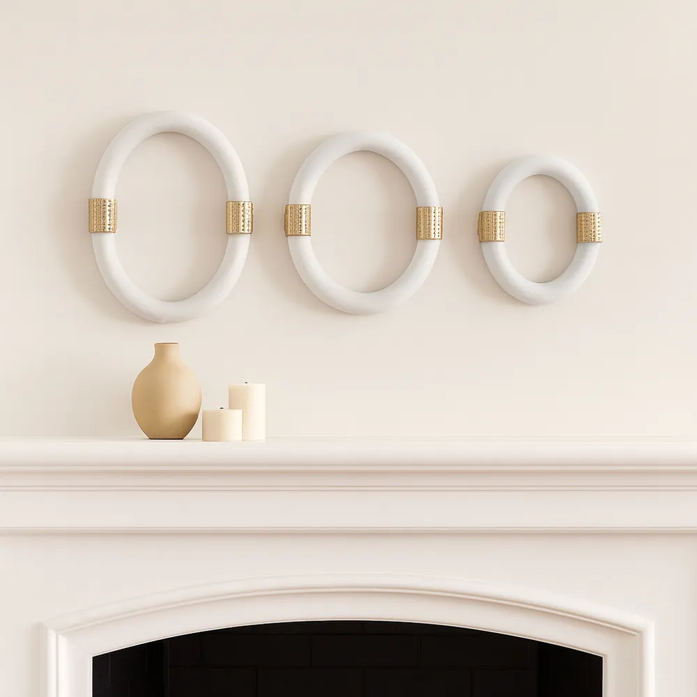 WESTONSHAW SET OF 3 WHITE WALL SCULPTURES 14 (IN)