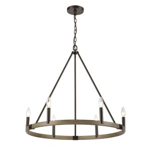 Transitions 27'' Wide 6-Light Chandelier - Oil Rubbed Bronze 1