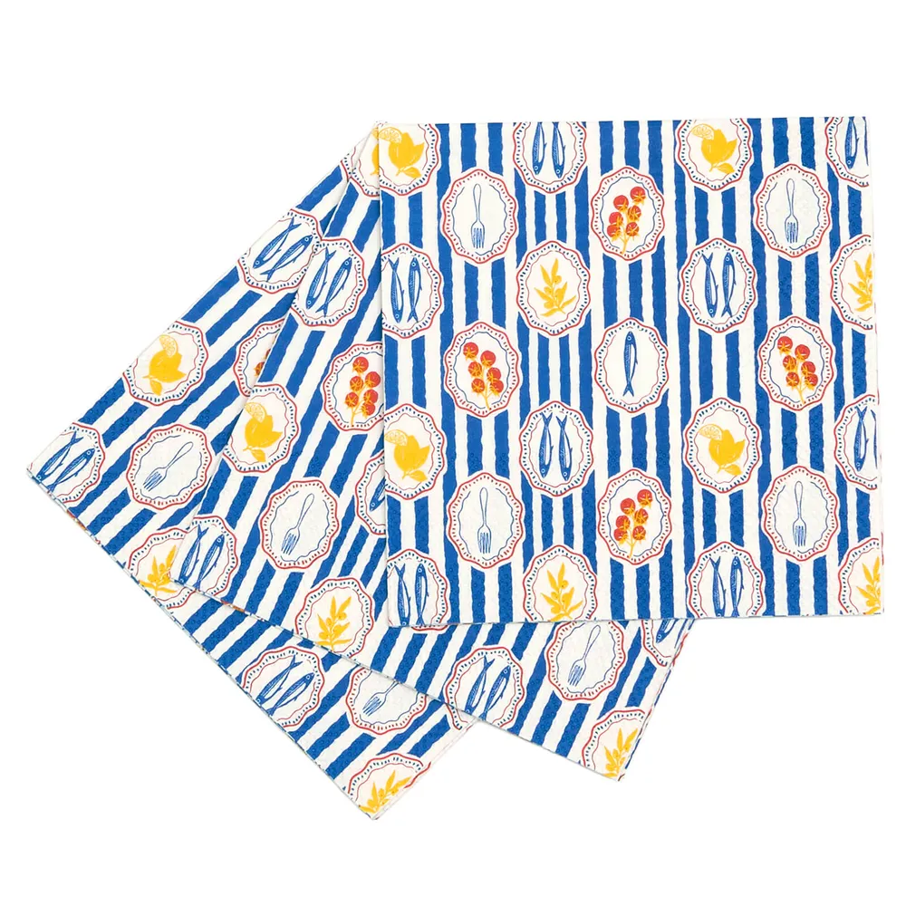 Mediterranean Market Paper Cocktail Napkin (Pack of 25)