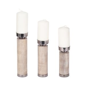 PAXTONWICK SET OF 3 GRAY CANDLE HOLDER 12 (IN) 3