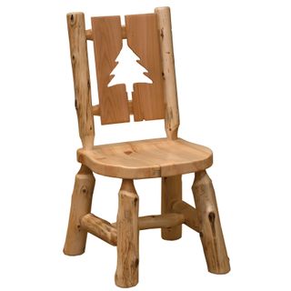 Cedar Cut-out Log Side Chair - Weathered - Pine Tree