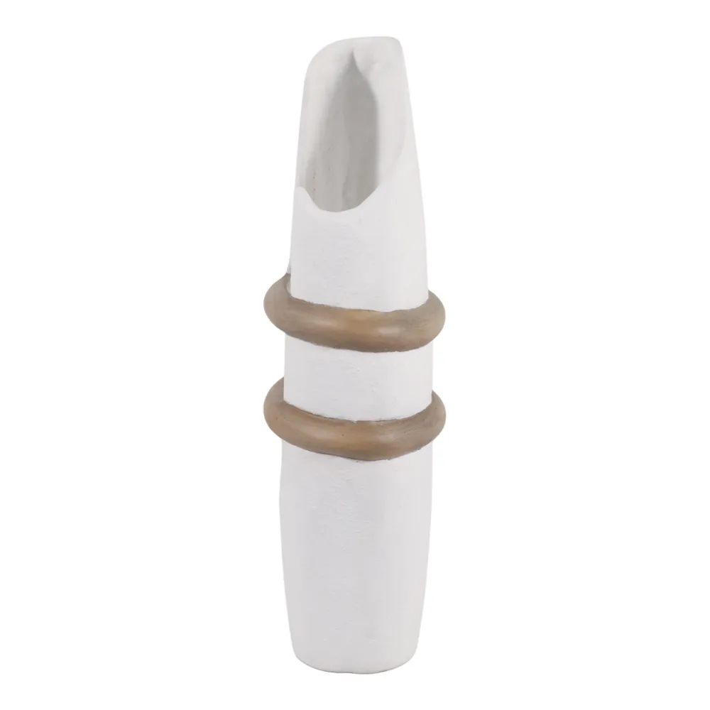 LUKETON WHITE VASE 18 (IN)