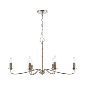 Abaca 32'' Wide 6-Light Chandelier - Polished Nickel 3