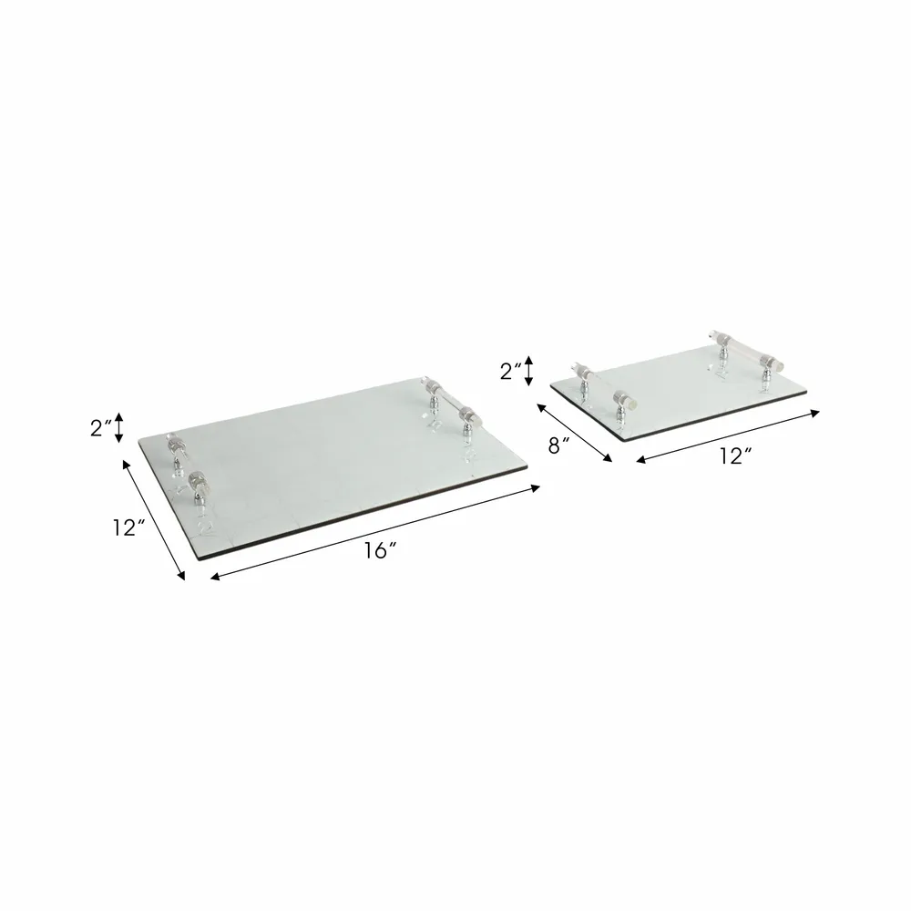 LARKLAND SET OF 2 SILVER TRAY 2 (IN)