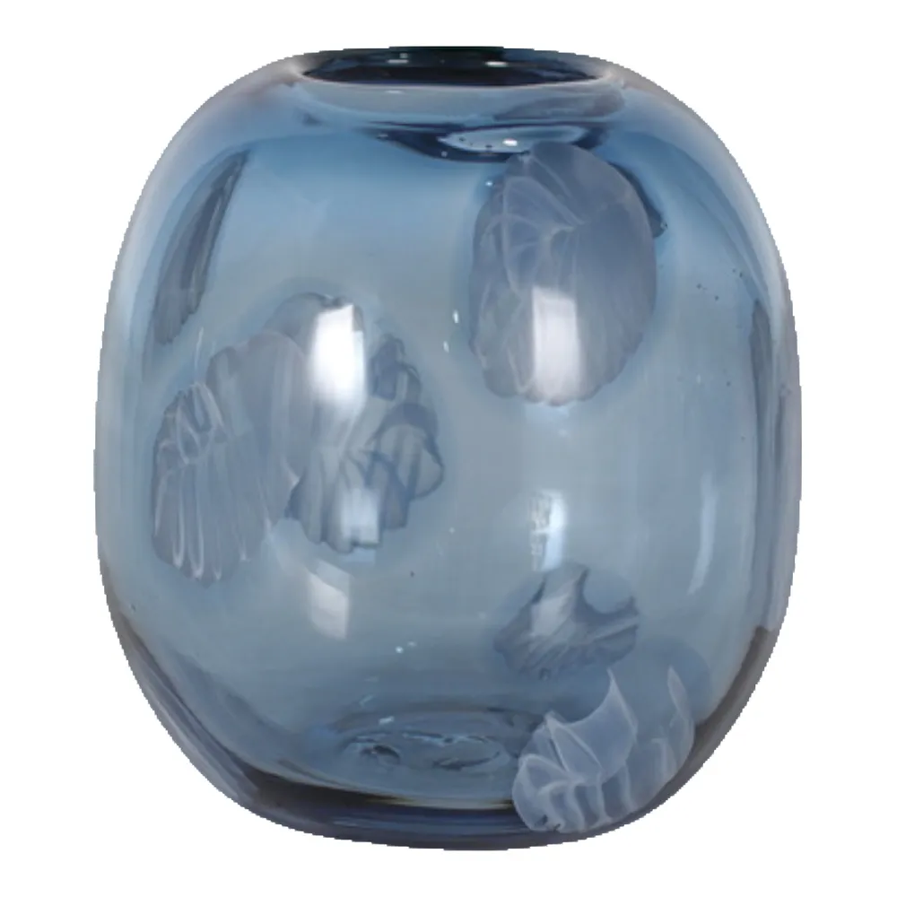DOVERCROSS BLUE GLASS VASE 7 (IN)