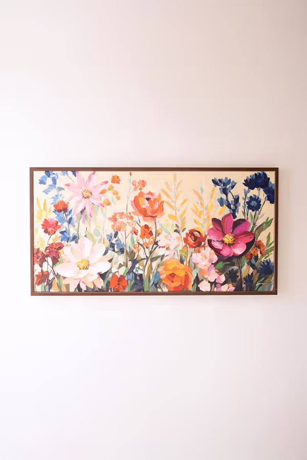 Framed Wild Flowers Painting