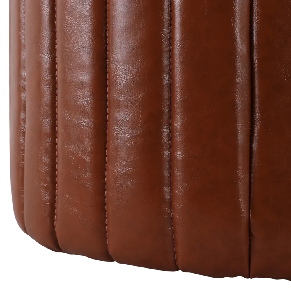 FIONACREST SET OF 2 BROWN OTTOMANS 18 (IN)