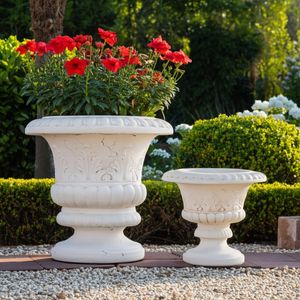 FLEMMINGOAK SET OF 2 IVORY PLANTER 21 (IN) 11