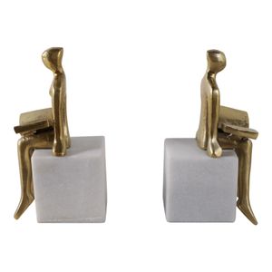 PAXTONLAKE SET OF 2 WHITE BOOKENDS 8 (IN) 1