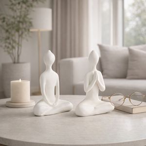 HAMMONDWAY SET OF 2 WHITE DECOR 11 (IN) 11