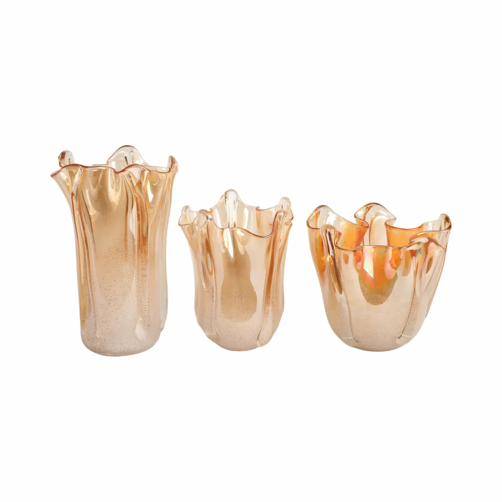 DAXTONROSE TAN GLASS VASE 13 (IN)
