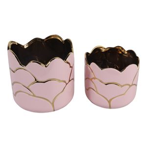BRIGHTONROSE SET OF 2 PINK PLANTER 7 (IN) 5
