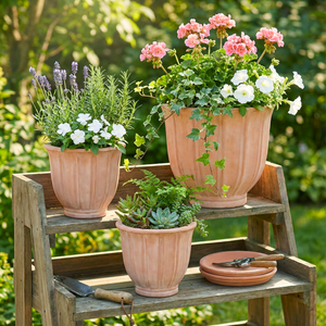 ROYCLIFF SET OF 3 RED PLANTER 13 (IN) 13
