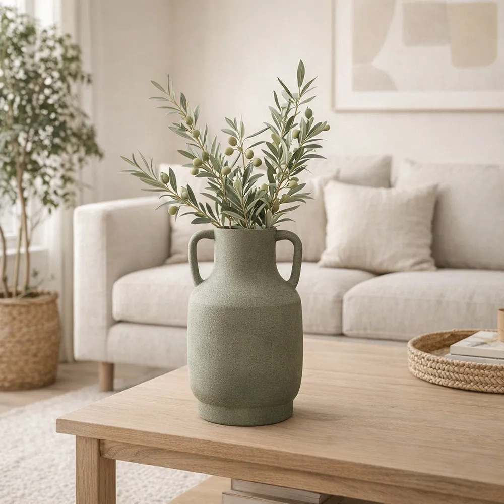 CALMOOR GREEN VASE 14 (IN)