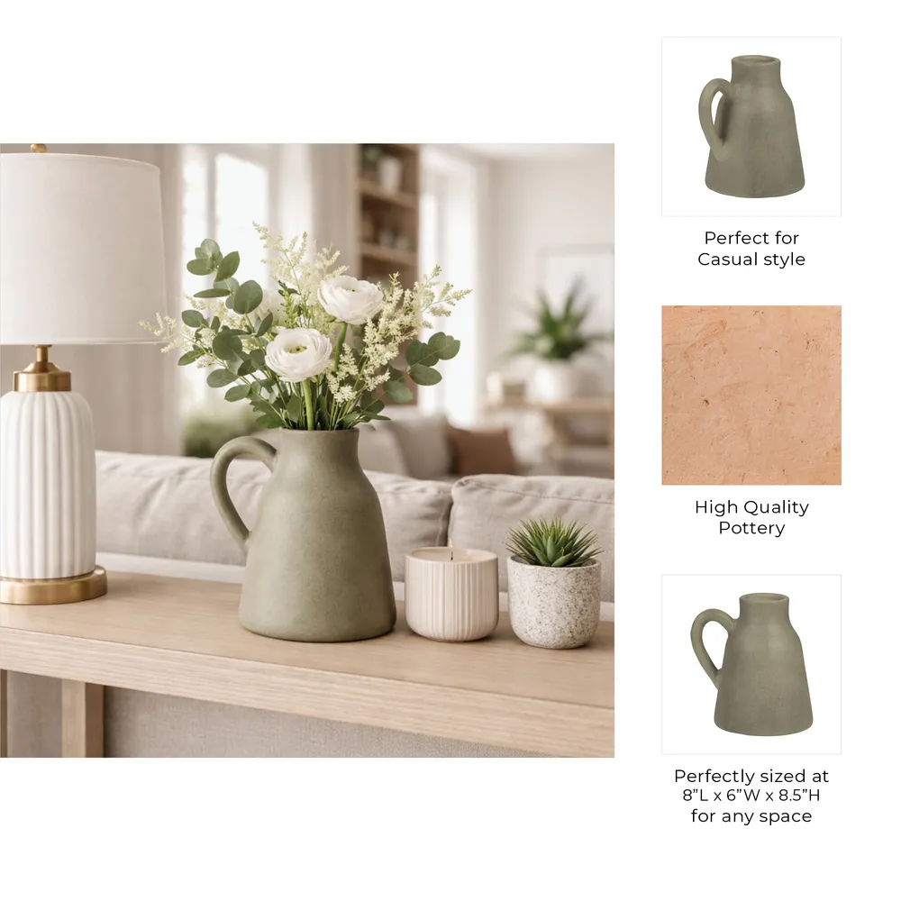 SHERMANCLIFF GREEN VASE 9 (IN)