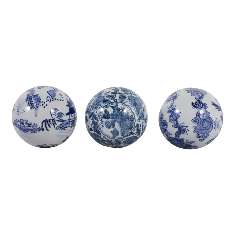 TRENTONSHAW SET OF 3 BLUE ORBS 5 (IN)
