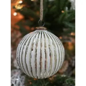 Small silvery snowball ornament 5x4.5x4.5in 1