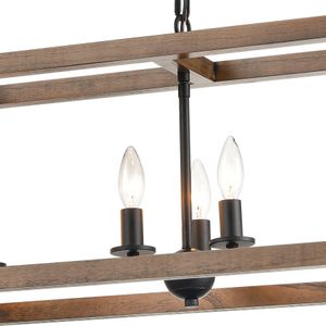 Barrow 36'' Wide 6-Light Linear Chandelier - Matte Black 3