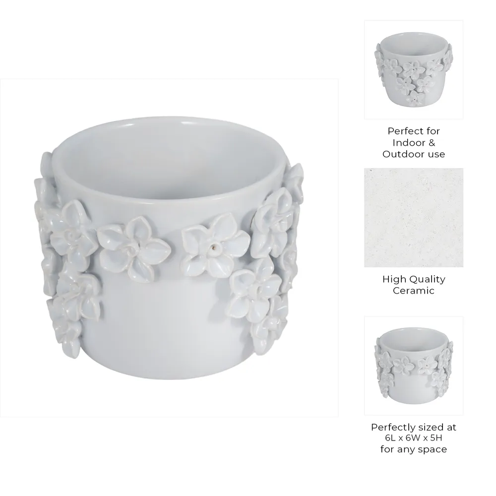 ELWINCROSS WHITE PLANTER 6 (IN)
