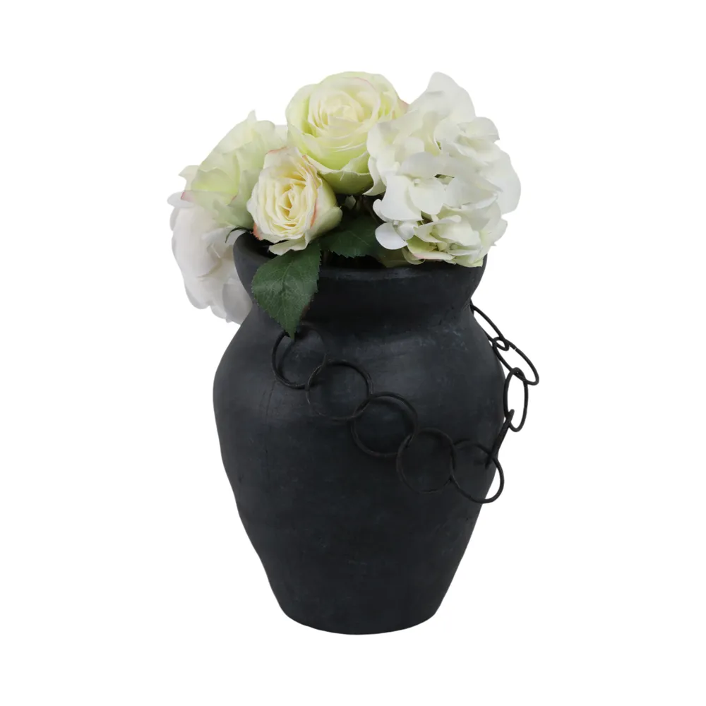 TILTONBEACH BLACK VASE 10 (IN)