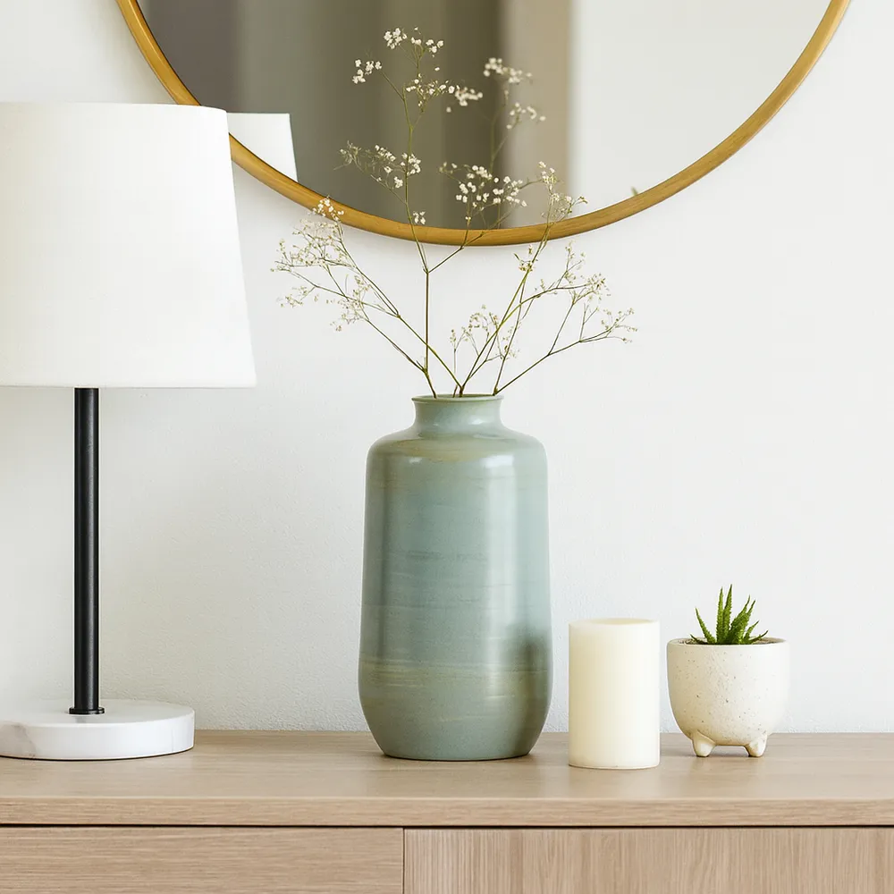 HOLLISSIDE GREEN VASE 12 (IN)