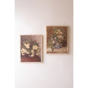 Set of 2 Floral Paintings on Burlap 4