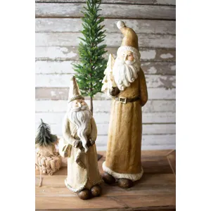 Set of 2 Resin Santas 1