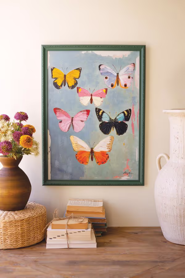 Framed Butterfly Painting