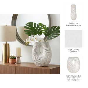 HAYWOODWAY WHITE VASE 12 (IN) 8